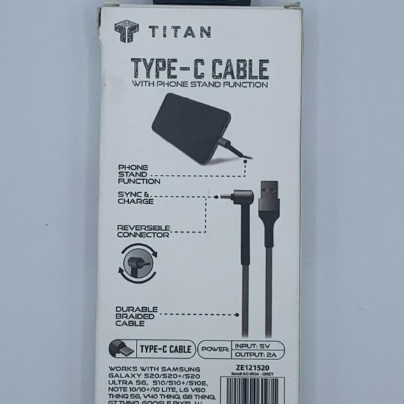 TITAN 4ft usb-c cable w/ phone stand function - Picture 2 of 2